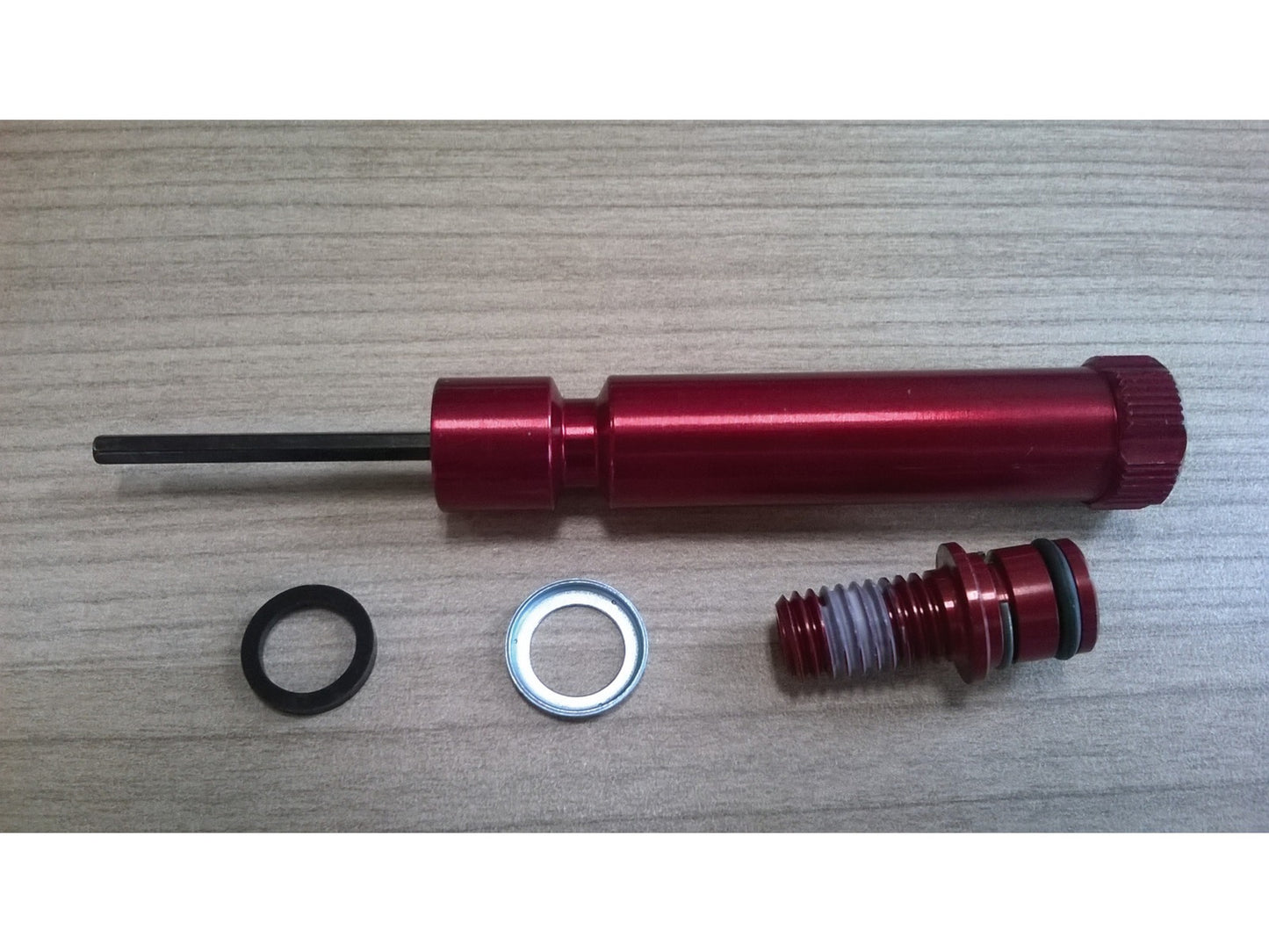 FORK REBOUND DAMPER KNOB KIT - (INCLUDES ADJUSTER KNOB & BOLT) LONG/BOLT (ALUMINUM RED) - TORA/RECON