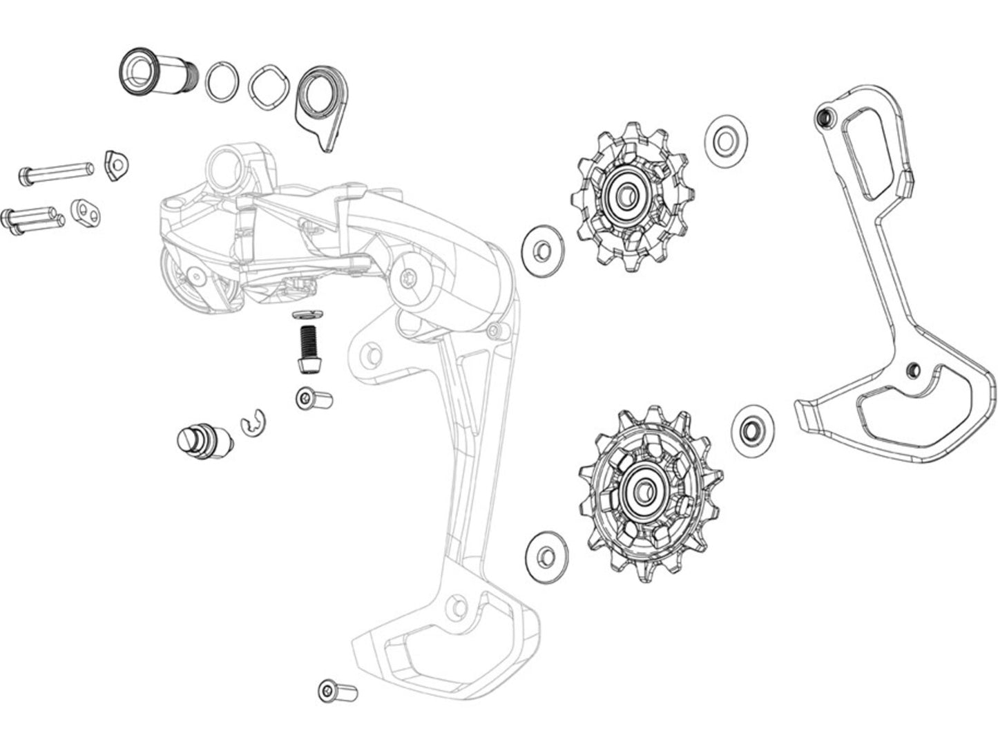 REAR DERAILLEUR PULLEY KIT FORCE22/RIVAL22