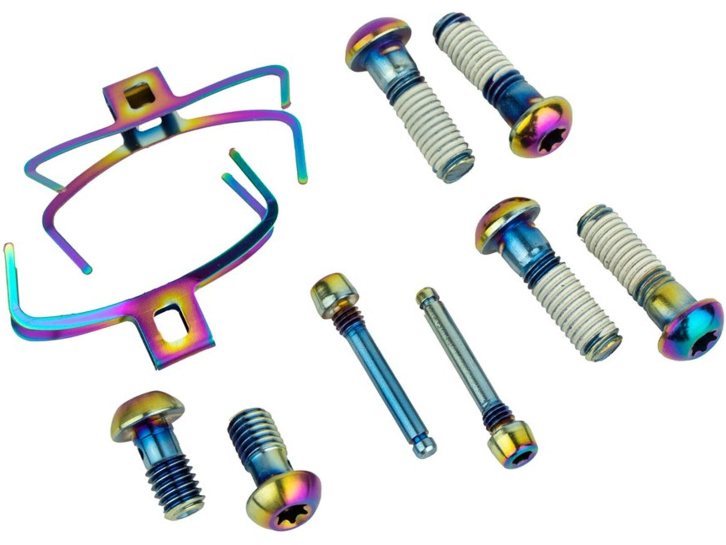 Disc Brake Caliper Hardware Upgrade Kit - Rainbow